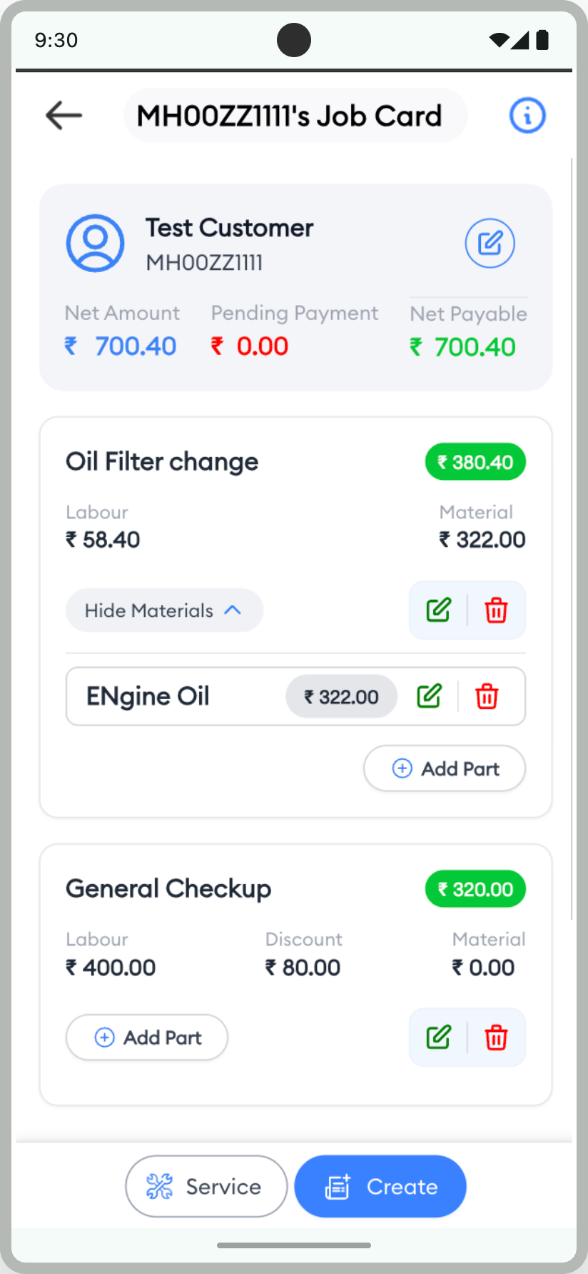 ARS Autoworks App Interface